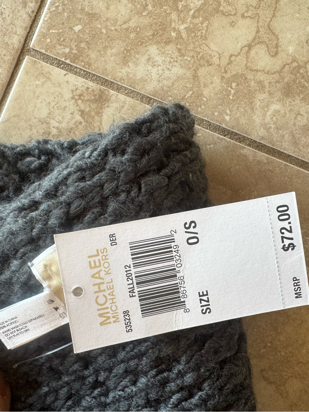 MICHAEL Michael Kors Dark Charcoal Gray Chunky Knit Scarf